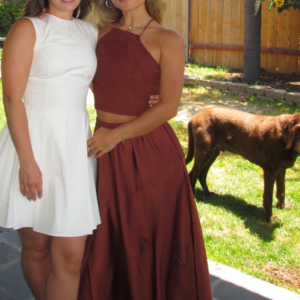 Top + Skirt Satin Set